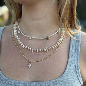 Beach-Inspired Shell & Gold Layered Necklace Set – Handmade